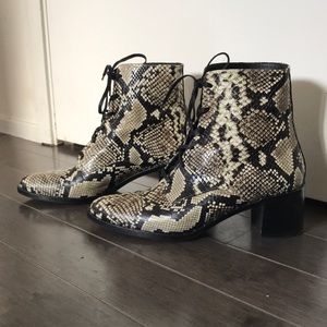 Freda Salvador ACE lace up boot Cobra printed calf